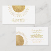 抽象芸術金ゴールドサークルハンドメイドジュエリー 名刺 (正面/裏面)