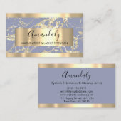 抽象芸術金ゴールドストロークフレームマーブルスモーキーブルー 名刺 (正面/裏面)