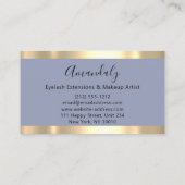 抽象芸術金ゴールドストロークフレームマーブルスモーキーブルー 名刺 (裏面)