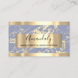 抽象芸術金ゴールドストロークフレームマーブルスモーキーブルー 名刺