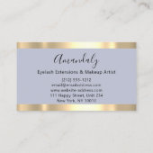 抽象芸術金ゴールドストロークフレームマーブルパステルブルー 名刺 (裏面)