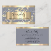 抽象芸術金ゴールドストロークフレーム大理石グレーブルー 名刺 (正面/裏面)