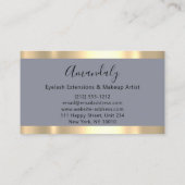 抽象芸術金ゴールドストロークフレーム大理石グレーブルー 名刺 (裏面)