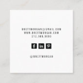 抽象芸術金ゴールドスパークルグリッター美容師 スクエア名刺 (裏面)