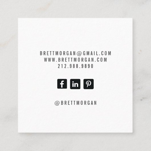 抽象芸術金ゴールドスパークルグリッター美容師 スクエア名刺 (裏面)