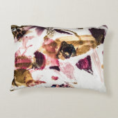 抽象芸術金ゴールドスパークルズクリエイティブアート アクセントクッション (裏面)