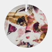 抽象芸術金ゴールドスパークルズクリエイティブアート ガラスオーナメント (裏面)