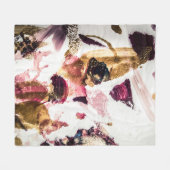 抽象芸術金ゴールドスパークルズクリエイティブアート フリースブランケット (正面(横))