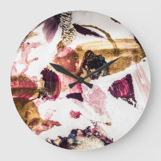 抽象芸術金ゴールドスパークルズクリエイティブアート ラージ壁時計