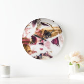 抽象芸術金ゴールドスパークルズクリエイティブアート ラージ壁時計 (ホーム)