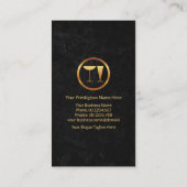 抽象芸術金ゴールドタキシード黒花崗岩バーテンダー 名刺 (裏面)