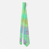 抽象芸術金ゴールドドラゴンフライブルーパステル ネクタイ (裏面)