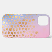抽象芸術金ゴールドハニカム（青ピンクのグラデーションカラー） Case-Mate iPhoneケース (裏面 (横))