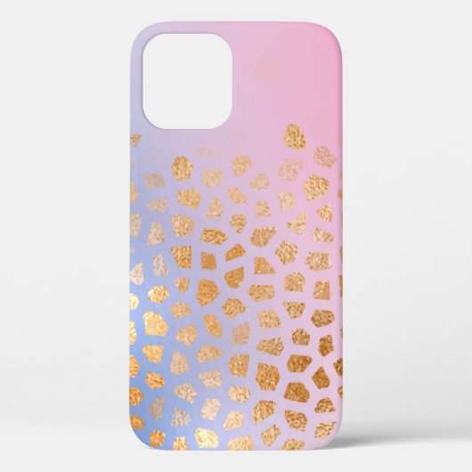 抽象芸術金ゴールドハニカム（青ピンクのグラデーションカラー） Case-Mate iPhoneケース (裏面)