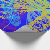 抽象芸術金ゴールドバタフライブルー ラッピングペーパー (角)