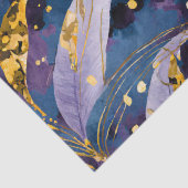 抽象芸術金ゴールドパープルとブルーの葉デコページ 薄葉紙 (詳細)