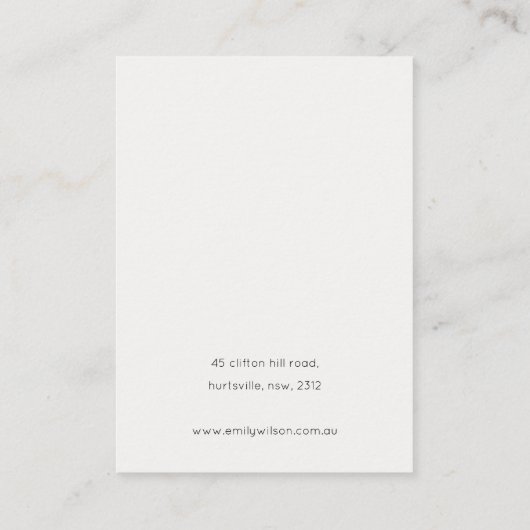 抽象芸術金ゴールドパープルウォーターカラーネックレスディスプレイ 名刺 (裏面)