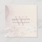 抽象芸術金ゴールドパープルモノグラムレビュー要求 スクエア名刺 (正面)