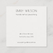 抽象芸術金ゴールドパープルロゴバンドネックレスディスプレイ スクエア名刺 (裏面)