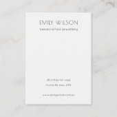 抽象芸術金ゴールドパープルロゴバンドネックレスディスプレイ 名刺 (裏面)