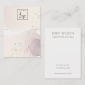 抽象芸術金ゴールドパープルロゴバンドネックレスディスプレイ 名刺 (正面/裏面)