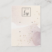 抽象芸術金ゴールドパープルロゴ2イヤリングスタッドディスプレイ