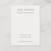 抽象芸術金ゴールドパープルロゴ2イヤリングスタッドディスプレイ 名刺 (裏面)