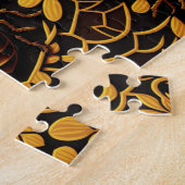 抽象芸術金ゴールドビー。黄金フローラ模様 ジグソーパズル (側面)