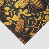 抽象芸術金ゴールドビー。黄金フローラ模様 薄葉紙 (詳細)