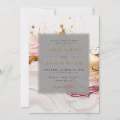 抽象芸術金ゴールドピユニークッ結婚ク 招待状 (正面)