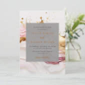 抽象芸術金ゴールドピユニークッ結婚ク 招待状 (スタンド正面)