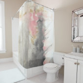 抽象芸術金ゴールドピンクアー絵画ト シャワーカーテン (インサイチュ)