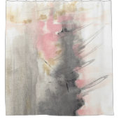 抽象芸術金ゴールドピンクアー絵画ト シャワーカーテン (正面)