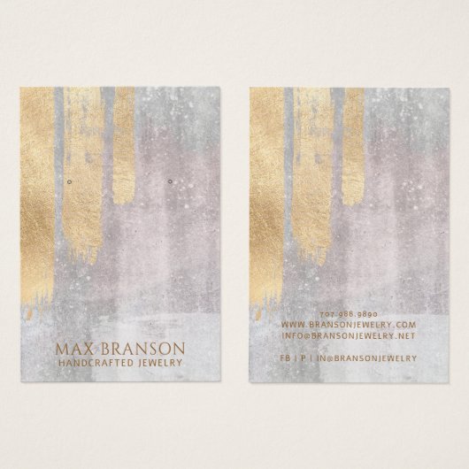 抽象芸術金ゴールドピンクジュエリーデザイナーディスプレイカード (正面&裏面)