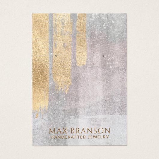 抽象芸術金ゴールドピンクジュエリーデザイナーディスプレイカード (正面)