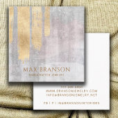 抽象芸術金ゴールドピンクジュエリーデザイナーディスプレイカード スクエア名刺