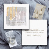 抽象芸術金ゴールドピンクジュエリー設計者 スクエア名刺