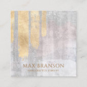 抽象芸術金ゴールドピンクジュエリー設計者 スクエア名刺 (正面)