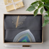 抽象芸術金ゴールドピーコックフェザーイラストレーションスモール 薄葉紙 (ギフト)