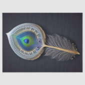 抽象芸術金ゴールドピーコックフェザーイラストレーションラージ 薄葉紙 (正面)