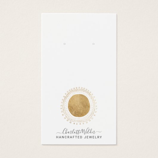 抽象芸術金ゴールドフェイクサンフォイルイヤリングディスプレイカード (正面)