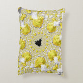 抽象芸術金ゴールドフラクタル アクセントクッション (裏面(縦))