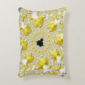 抽象芸術金ゴールドフラクタル アクセントクッション (正面(垂直))