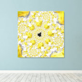 抽象芸術金ゴールドフラクタル キャンバスプリント (インサイチュ (ウッドフロア))