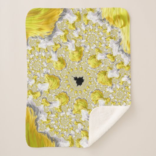 抽象芸術金ゴールドフラクタル シェルパブランケット (正面)