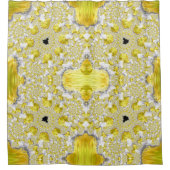 抽象芸術金ゴールドフラクタル シャワーカーテン (正面)