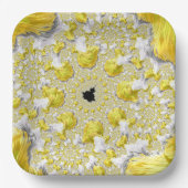 抽象芸術金ゴールドフラクタル ペーパープレート (正面)