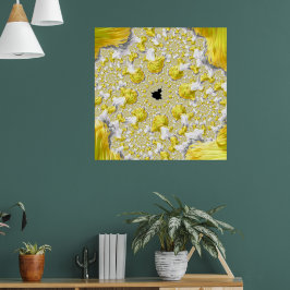 抽象芸術金ゴールドフラクタル ポスター