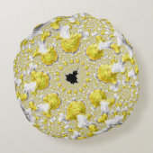 抽象芸術金ゴールドフラクタル ラウンドクッション (裏面)