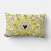 抽象芸術金ゴールドフラクタル ランバークッション (正面)